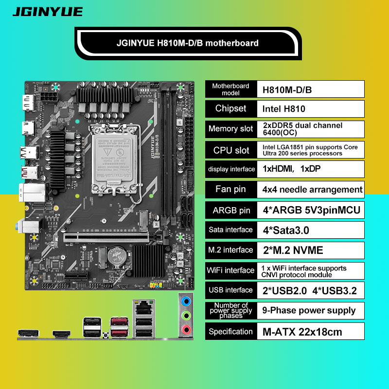 Lga1851 Gaming Motherboard - H810 Intel LGA1851 DDR5 Micro-ATXマザーボード（Intel用） ®