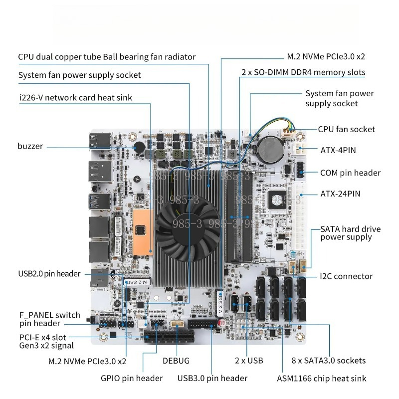ホワイトミニITX M11 NASマザーボード、オンボードi - Mini Itx Dual 2.5G Nas Motherboard のレビューと価格